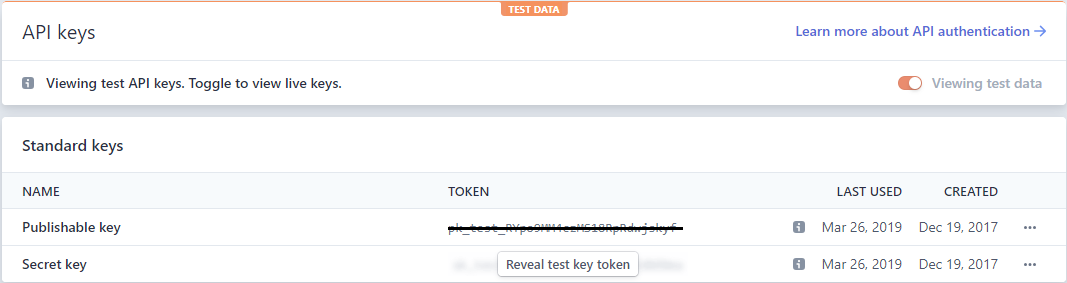 Stripe API Keys