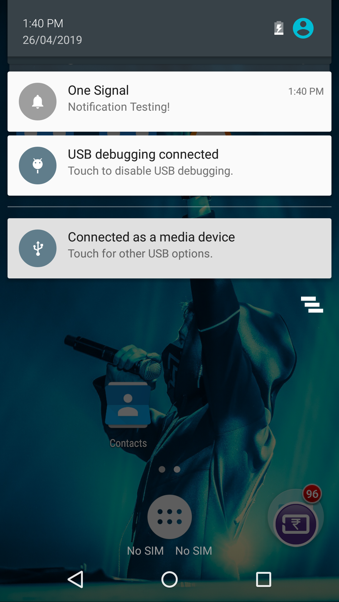 One signal Android push notification example